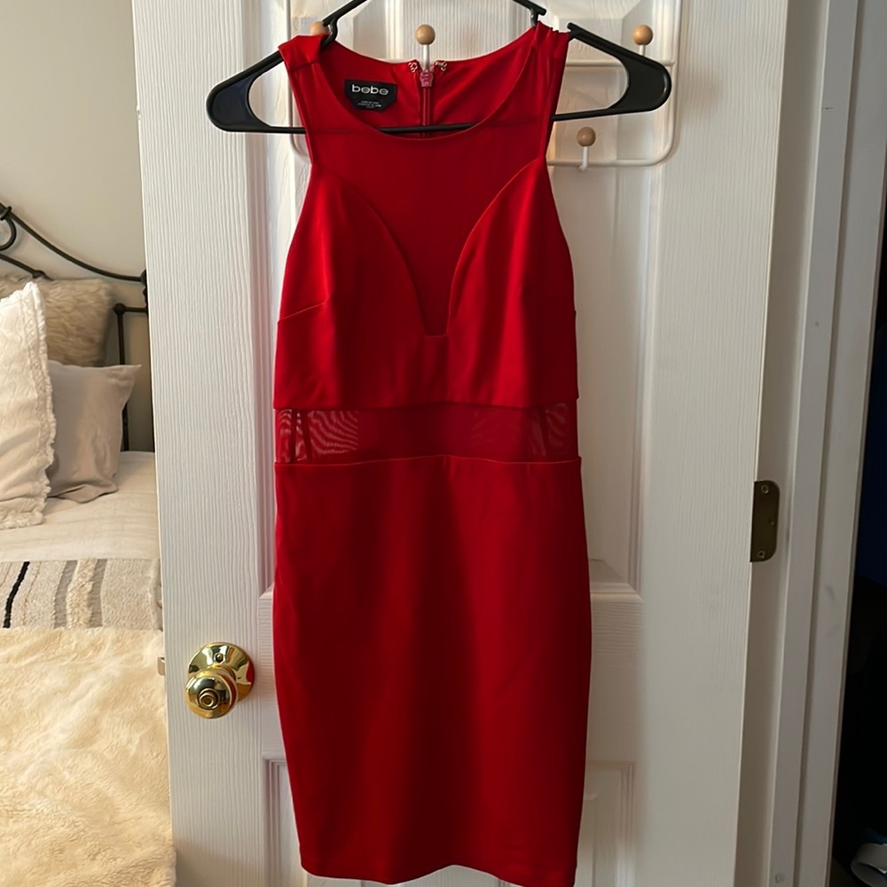 Bebe Red Bodycon Mini Dress